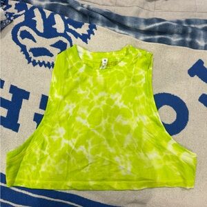 Lululemon Athletica Lime Green Tie-Dye Tank Top